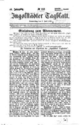 Ingolstädter Tagblatt Donnerstag 1. Juli 1869