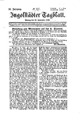 Ingolstädter Tagblatt Montag 27. September 1869