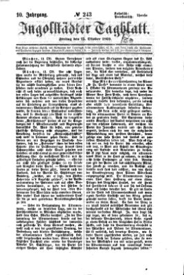 Ingolstädter Tagblatt Freitag 15. Oktober 1869