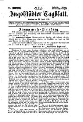Ingolstädter Tagblatt Samstag 25. Juni 1870
