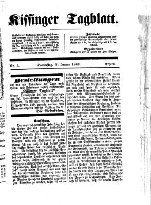 Kissinger Tagblatt Freitag 8. Januar 1869