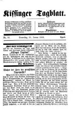 Kissinger Tagblatt Donnerstag 21. Januar 1869