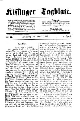 Kissinger Tagblatt Donnerstag 28. Januar 1869