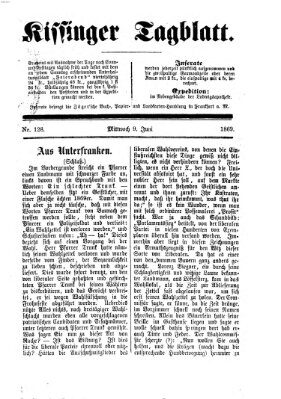 Kissinger Tagblatt Mittwoch 9. Juni 1869