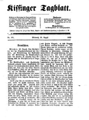 Kissinger Tagblatt Mittwoch 25. August 1869