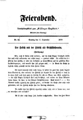 Feierabend (Kissinger Tagblatt) Sonntag 11. September 1870
