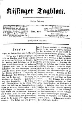 Kissinger Tagblatt Freitag 20. Mai 1870
