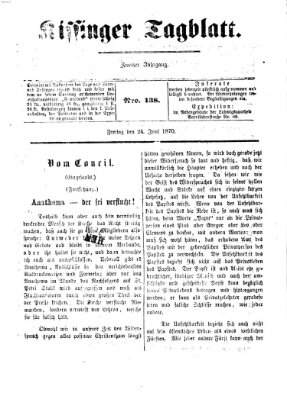 Kissinger Tagblatt Freitag 24. Juni 1870