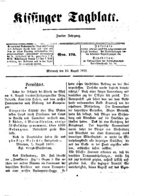 Kissinger Tagblatt Mittwoch 10. August 1870