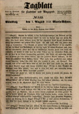 Tagblatt für Landshut und Umgegend (Kurier für Niederbayern) Samstag 5. August 1848