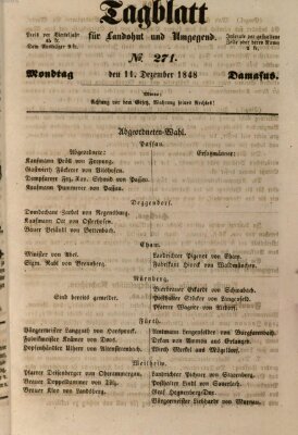 Tagblatt für Landshut und Umgegend (Kurier für Niederbayern) Montag 11. Dezember 1848