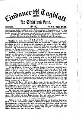 Lindauer Tagblatt für Stadt und Land Mittwoch 24. April 1861