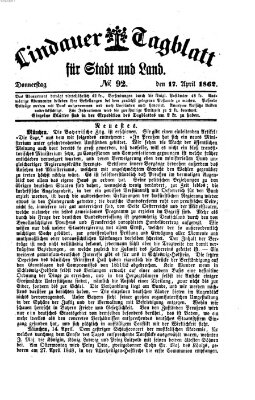 Lindauer Tagblatt für Stadt und Land Donnerstag 17. April 1862