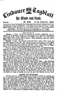 Lindauer Tagblatt für Stadt und Land Freitag 12. September 1862