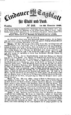 Lindauer Tagblatt für Stadt und Land Samstag 29. November 1862