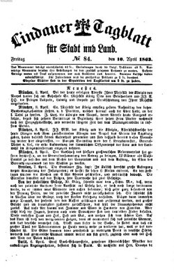 Lindauer Tagblatt für Stadt und Land Freitag 10. April 1863