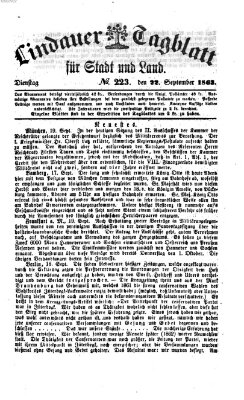Lindauer Tagblatt für Stadt und Land Dienstag 22. September 1863