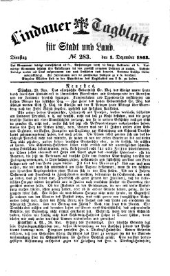 Lindauer Tagblatt für Stadt und Land Dienstag 1. Dezember 1863