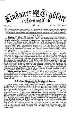 Lindauer Tagblatt für Stadt und Land Dienstag 28. März 1865
