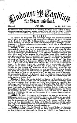 Lindauer Tagblatt für Stadt und Land Mittwoch 12. April 1865