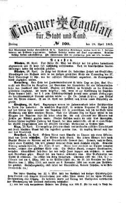 Lindauer Tagblatt für Stadt und Land Freitag 28. April 1865