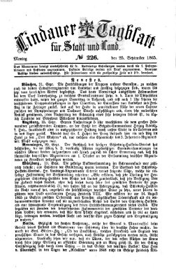 Lindauer Tagblatt für Stadt und Land Montag 25. September 1865