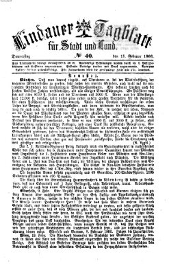 Lindauer Tagblatt für Stadt und Land Donnerstag 15. Februar 1866