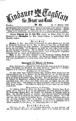 Lindauer Tagblatt für Stadt und Land Samstag 17. Februar 1866