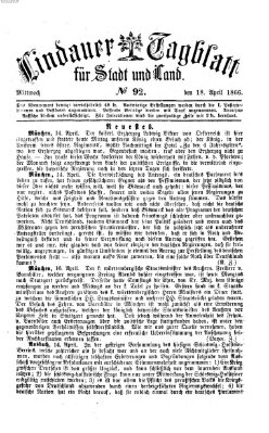 Lindauer Tagblatt für Stadt und Land Mittwoch 18. April 1866