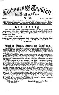 Lindauer Tagblatt für Stadt und Land Montag 25. Juni 1866