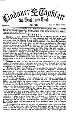Lindauer Tagblatt für Stadt und Land Mittwoch 17. April 1867