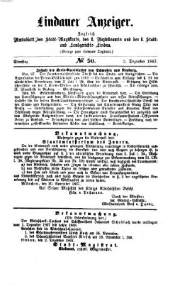 Lindauer Tagblatt für Stadt und Land Dienstag 3. Dezember 1867