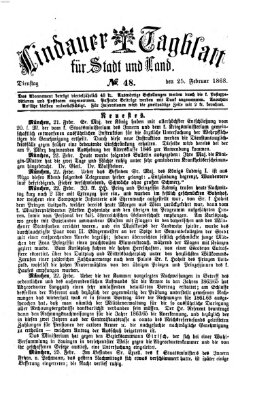 Lindauer Tagblatt für Stadt und Land Dienstag 25. Februar 1868
