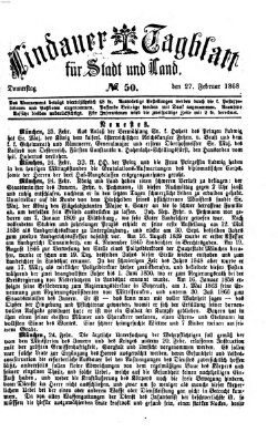 Lindauer Tagblatt für Stadt und Land Donnerstag 27. Februar 1868