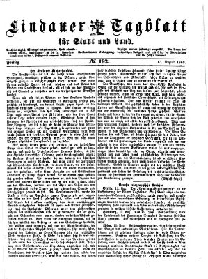 Lindauer Tagblatt für Stadt und Land Freitag 13. August 1869