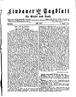 Lindauer Tagblatt für Stadt und Land Sonntag 7. August 1870