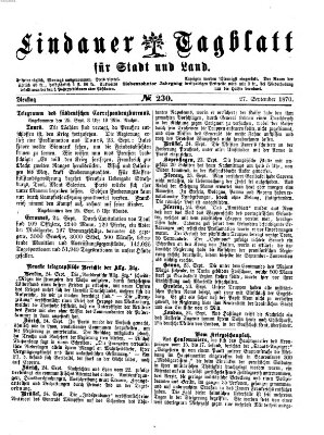 Lindauer Tagblatt für Stadt und Land Dienstag 27. September 1870