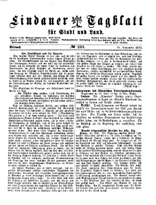 Lindauer Tagblatt für Stadt und Land Mittwoch 28. September 1870