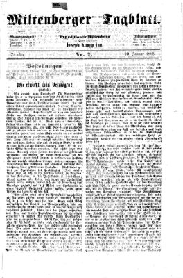 Miltenberger Tagblatt Dienstag 10. Januar 1865