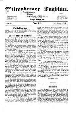Miltenberger Tagblatt Samstag 14. Januar 1865