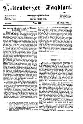 Miltenberger Tagblatt Mittwoch 15. März 1865