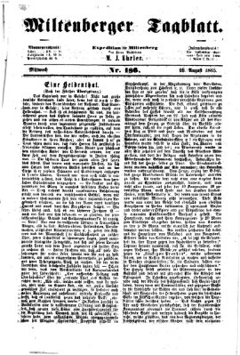 Miltenberger Tagblatt Mittwoch 16. August 1865