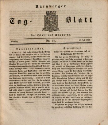 Nürnberger Tag-Blatt für Stadt und Umgegend Samstag 28. Juli 1832