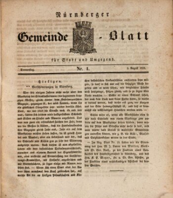 Nürnberger Tag-Blatt für Stadt und Umgegend Donnerstag 2. August 1832