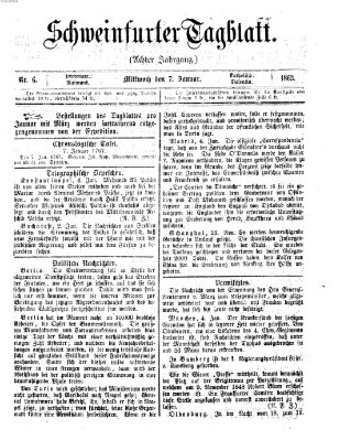 Schweinfurter Tagblatt Mittwoch 7. Januar 1863