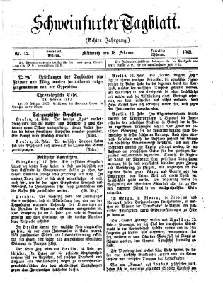 Schweinfurter Tagblatt Mittwoch 18. Februar 1863