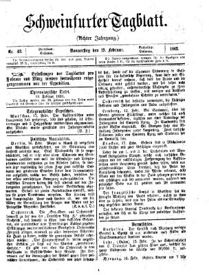 Schweinfurter Tagblatt Donnerstag 19. Februar 1863