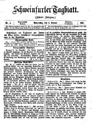 Schweinfurter Tagblatt Donnerstag 5. Januar 1865