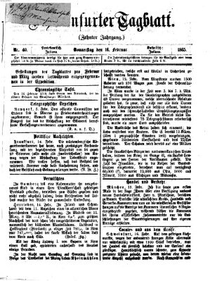 Schweinfurter Tagblatt Donnerstag 16. Februar 1865
