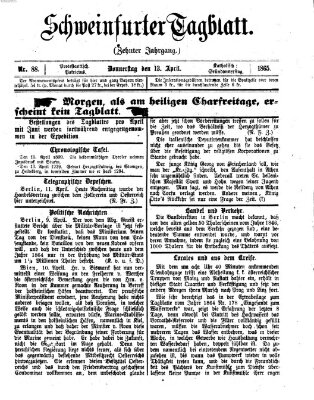 Schweinfurter Tagblatt Donnerstag 13. April 1865